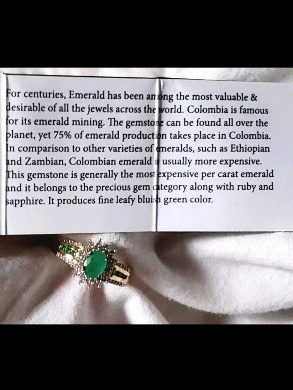 AAA Columbian Emerald & White Zircon 1.70 ctw 14K Gold Plated Sunburst Ring